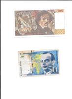 2 ANCIENS BILLETS DE BANQUE FRANÇAIS, Envoi, Billets de banque