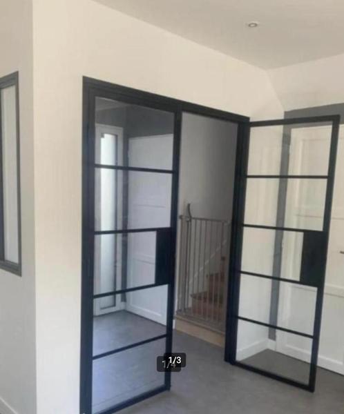 Dubbele binnendeur ODILE steel look, Doe-het-zelf en Bouw, Deuren en Vliegenramen, Gebruikt, Binnendeur, Ophalen