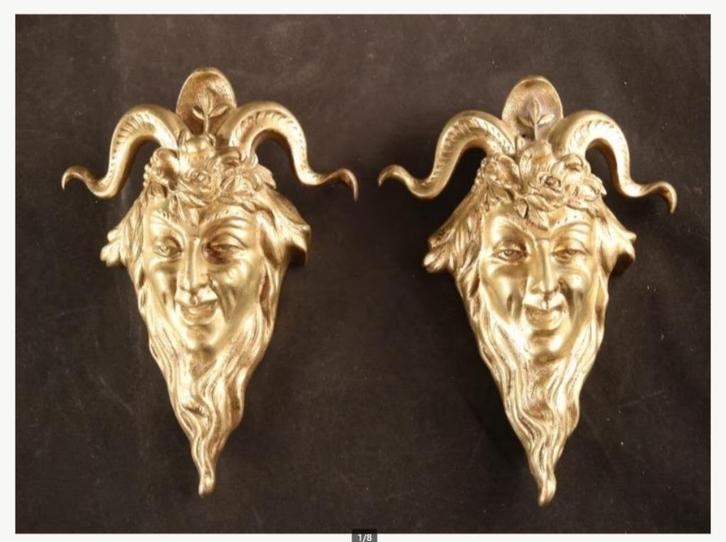 Twee antieke bronzen sierelementen, Antiek en Kunst, Antiek | Brons en Koper, Brons, Ophalen