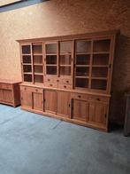 Mooie grote teakhouten buffetkast/vitrinekast 300cm, Huis en Inrichting, Ophalen