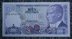 Bankbiljet van 1.000 lira Turkije 1970-1984 UNC, Verzenden, Overige landen, Setje