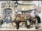 Set van 3 Anton Pieck reliëfdrukken – ingelijst, Antiek en Kunst, Ophalen