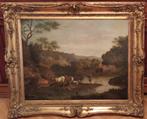 Schilderij „Shepherd and his flock” Frankrijk 19e eeuw., Antiek en Kunst, Ophalen