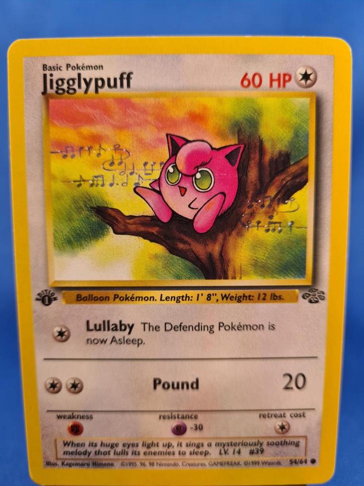 Jigglypuff 54/64 - Jungle (1st edition), Hobby en Vrije tijd, Verzamelkaartspellen | Pokémon, Gebruikt, Verzenden