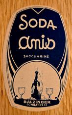 Balzinger Soda Amis Oud etiket - Etiket 133, Ophalen of Verzenden, Overige typen