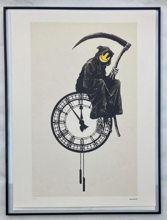 BANKSY: XXL-lithografie 56 bij 76 cm. Met certificaat, Antiek en Kunst, Kunst | Litho's en Zeefdrukken, Ophalen of Verzenden