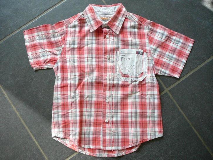 Timberland rood-wit zomerhemd, Kinderen en Baby's, Kinderkleding | Maat 116, Zo goed als nieuw, Jongen, Overhemd of Blouse, Ophalen of Verzenden