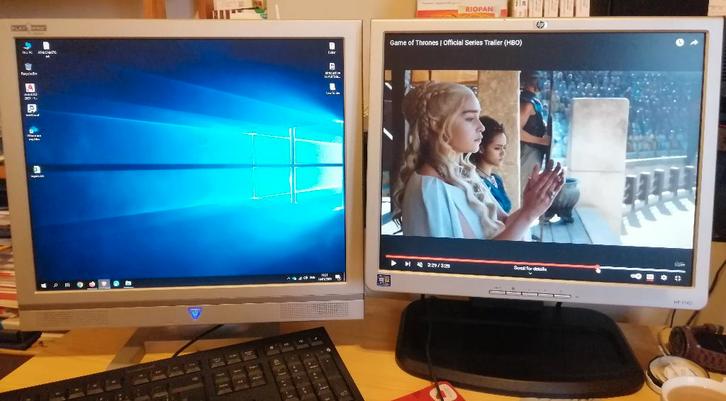 Complete Desktop PC, Computers en Software, Desktop Pc's, 2 tot 3 Ghz, HDD, 4 GB, Met videokaart, Met monitor, Ophalen