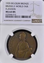 Belgium Melkmeisje 1935 Topstaat!! MS64, Verzenden, Brons, Losse munt