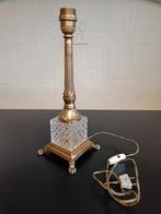 Vintage lampenvoet messing/kristal., Huis en Inrichting, Ophalen of Verzenden, Gebruikt, Glas, Minder dan 50 cm