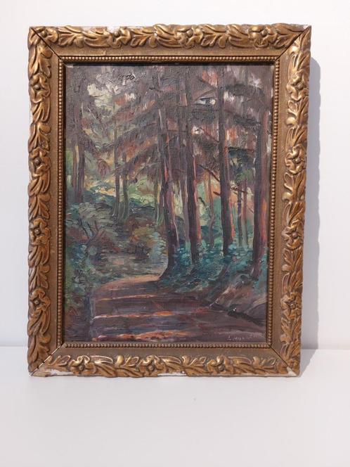 Paysage à l’huile - Forêt, Antiek en Kunst, Kunst | Schilderijen | Klassiek, Ophalen