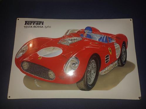 Ferrrari Testa Rossa 1960 emaille bord, Verzamelen, Merken en Reclamevoorwerpen, Gebruikt, Reclamebord, Ophalen of Verzenden
