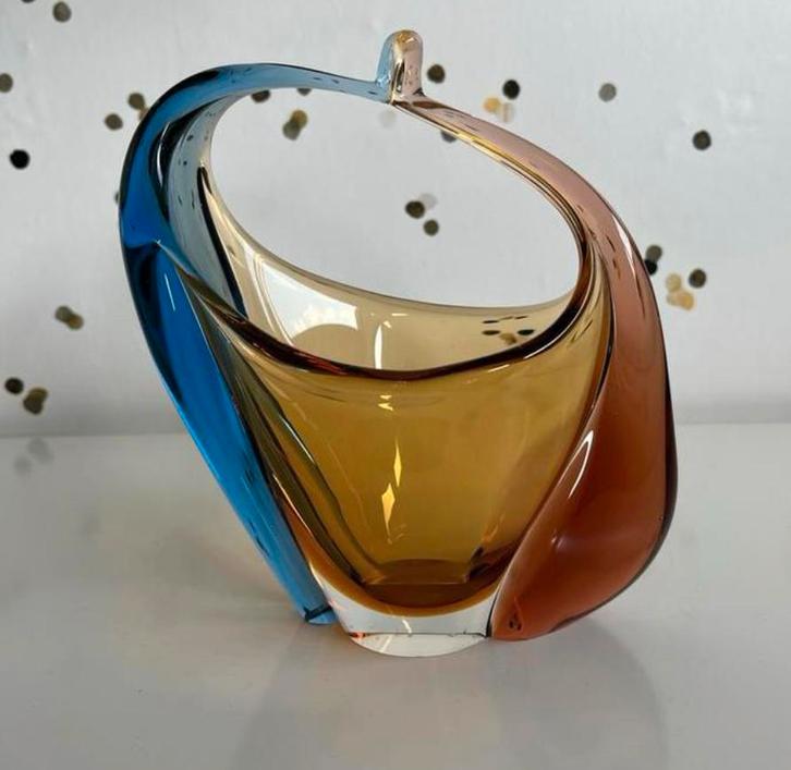 Josef Hospodka glas vaas/schaal Tsjechie, Antiek en Kunst, Antiek | Glaswerk en Kristal, Ophalen of Verzenden
