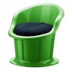 Groene Retro IKEA Popptorp Zetel Poef Stoel Fauteuil, Ophalen, Kunststof, Minder dan 75 cm, Zo goed als nieuw
