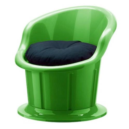 Groene Retro IKEA Popptorp Zetel Poef Stoel Fauteuil, Huis en Inrichting, Fauteuils, Zo goed als nieuw, Kunststof, 50 tot 75 cm