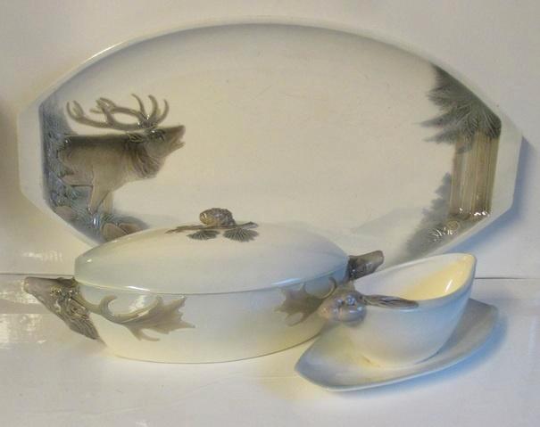 antiek servies met elanden wildservies Waechtersbach, Antiek en Kunst, Antiek | Servies los, Ophalen