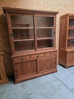 Mooie massief teakhouten buffetkast/vitrinekast 174cm, Ophalen, Gebruikt