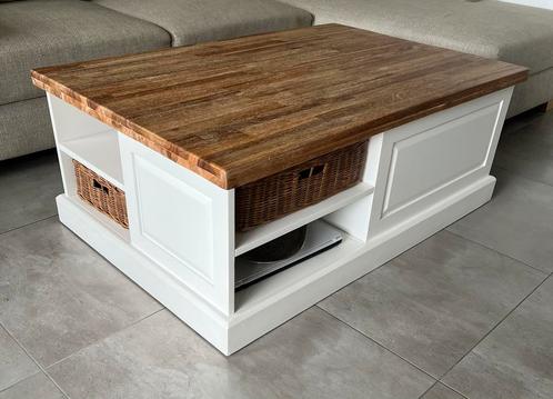 Table de salon avec 4 paniers / Salontafel met 4 manden, Huis en Inrichting, Tafels | Salontafels, Zo goed als nieuw, Ophalen