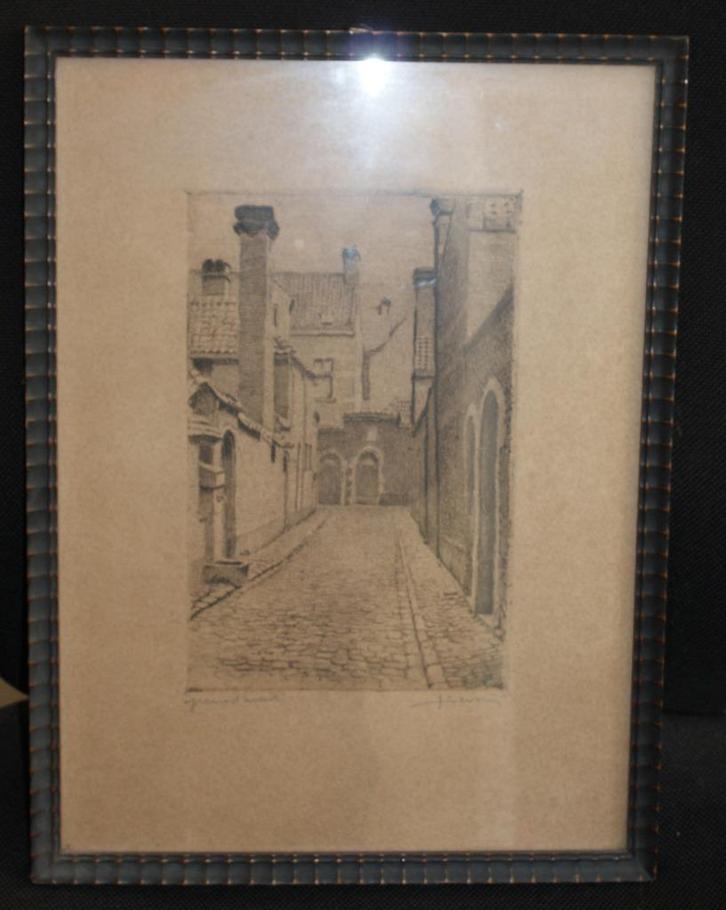 Ets gesigneerd Juliaan Severin - Epreuve d'artiste - 39x29cm, Antiek en Kunst, Kunst | Etsen en Gravures, Ophalen of Verzenden