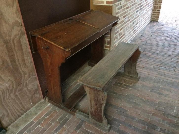 Retro schoolbank., Maison & Meubles, Bureaux, Utilisé, Bureau, Enlèvement