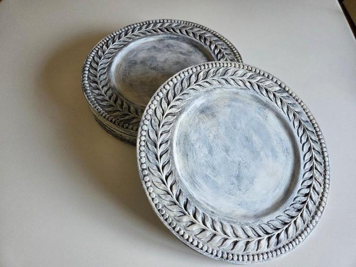 Ensemble de 6 sous-assiettes, Maison & Meubles, Cuisine | Vaisselle, Utilisé, Assiettes(s), Poterie rustique, Autres matériaux