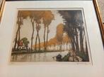 ets bomen langs de vaart Roger Hebbelinck, Antiek en Kunst, Ophalen of Verzenden