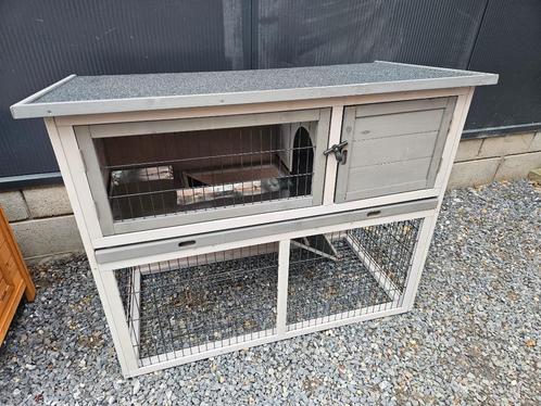 nieuw Konijnenhok met gazoncompartiment cottage grijs, Dieren en Toebehoren, Knaagdieren en Konijnen | Hokken en Kooien, Nieuw