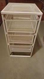 Table de chevet - Caisson à tiroirs, blanc, Ophalen, Kunststof, Gebruikt, Minder dan 45 cm