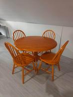 Table et quatre chaises, Maison & Meubles, Quatre personnes, Rond, 100 à 150 cm, Enlèvement