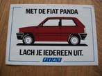 Vintage Sticker met de Fiat Panda Lach je iedereen uit, Ophalen of Verzenden, Nieuw, Auto of Motor