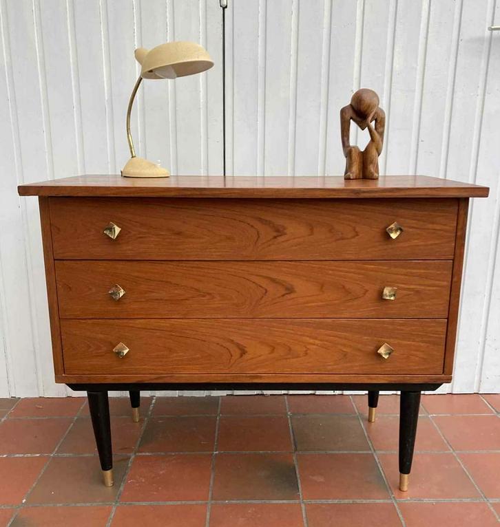 Vintage Scandinavisch dressoir, Huis en Inrichting, Kasten | Ladekasten, Gebruikt, Teakhout, Ophalen