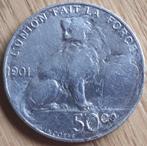 BELGIE : 50 CENTIMES 1901 FR XF, Postzegels en Munten, Munten | België, Zilver, Losse munt, Verzenden