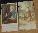 2 cartes de prière en papier texturé avec bord festonné, Enlèvement ou Envoi, Image pieuse