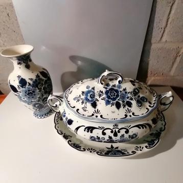 ROYAL GOEDEWAAGEN BLUE DELFT - vaas  + kom + deksel + schaal, Enlèvement