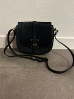 Zwart lederen schoudertas crossbody Veritas, Ophalen of Verzenden, Gebruikt, Zwart, Schoudertasje