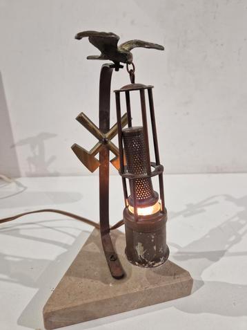 Bureaulamp  mijnwerker lamp , havik buizerd , hamer en bij, Ophalen of Verzenden