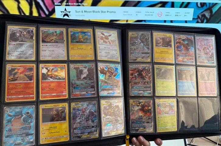 Sun & Moon Blackstar Promo set 206/247 - 83% compleet, Hobby en Vrije tijd, Verzamelkaartspellen | Pokémon, Zo goed als nieuw