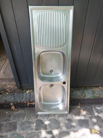 Dubbele inbouw spoelbak inox beschikbaar voor biedingen