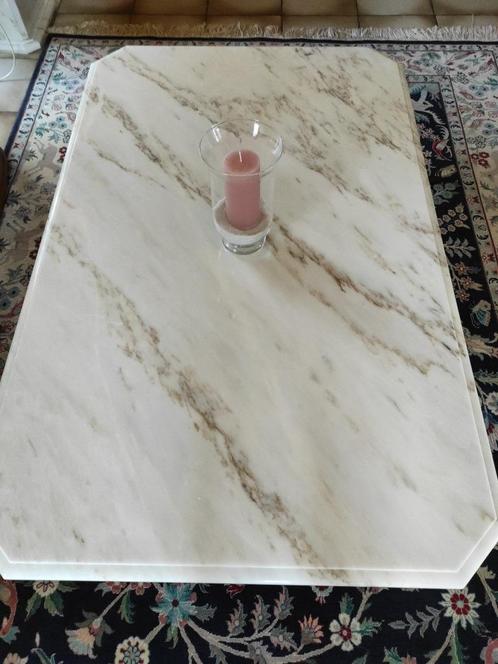 Salontafel in witte marmer, Huis en Inrichting, Tafels | Salontafels, Zo goed als nieuw, Minder dan 50 cm, 50 tot 100 cm, 100 tot 150 cm