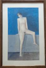 PAUWELS / NAAKTE JONGEMAN / ORIGINEEL / 41x28cm / KADER SIG, Enlèvement ou Envoi