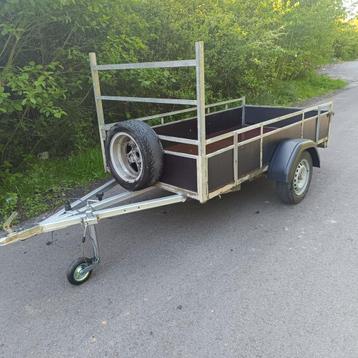 Grote enkelassige aanhangwagen van 250x125 cm in nikkelcondi, Ophalen, Zo goed als nieuw