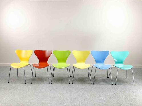 6 FRITZ HANSENSeries 7 Butterfly stoelen, Huis en Inrichting, Stoelen, Gebruikt, Vijf, Zes of meer stoelen, Hout, Kunststof, Metaal