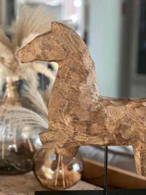 Grande sculpture de cheval en bois à pied, Maison & Meubles, Accessoires pour la Maison | Autre, Neuf, Enlèvement ou Envoi