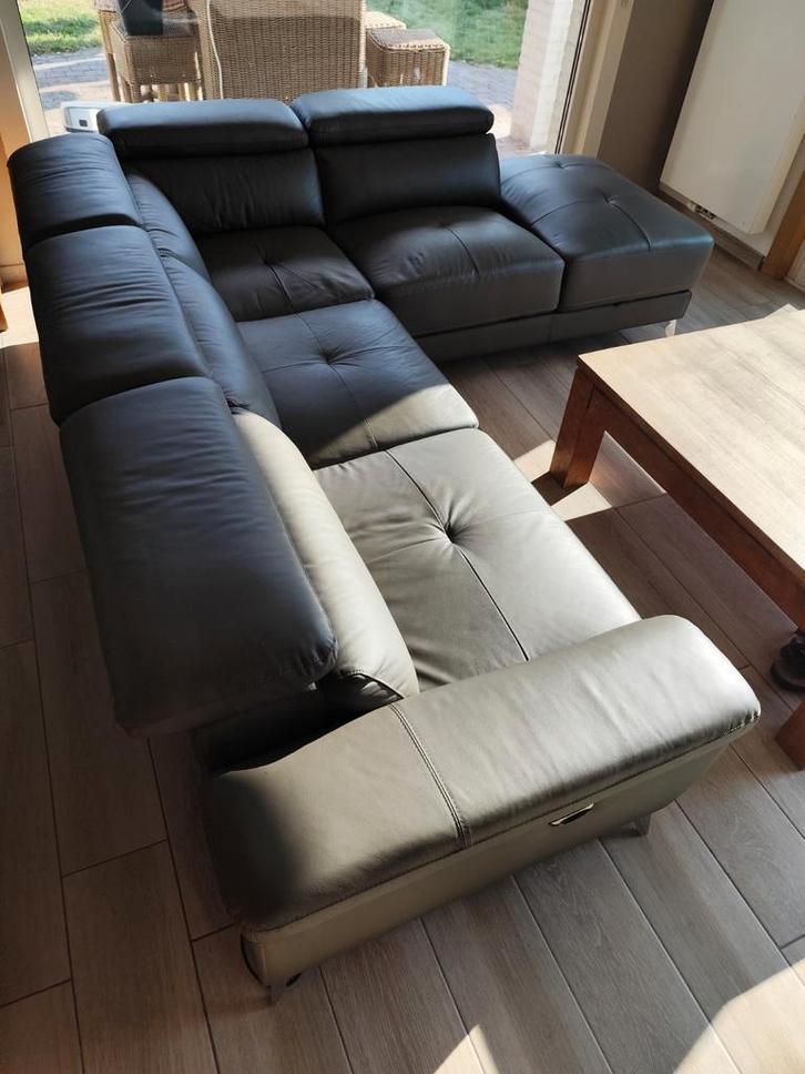 Hoek salon in Buffelleder ( beste kwaliteit ), Maison & Meubles, Canapés | Coins salons complets, Comme neuf, Enlèvement