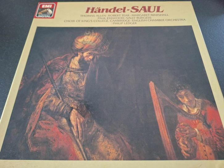 Händel / Ledger - Saul Box 3 x Lp's Vinyl, CD & DVD, Vinyles | Classique, Utilisé, Baroque, Chant, 12 pouces, Enlèvement ou Envoi