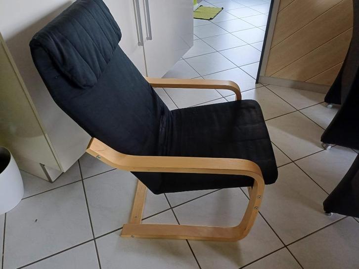 vintage zeteltje ikea (student), Huis en Inrichting, Fauteuils, Zo goed als nieuw, Hout, Stof, 75 tot 100 cm, 75 tot 100 cm, Ophalen