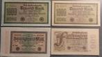 Lot van 4 crisis geld Duitsland 1922 1923 Reichsmarken, Ophalen of Verzenden
