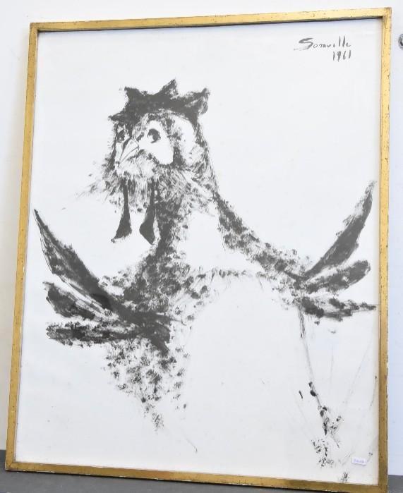 lavis signe roger somville, Antiek en Kunst, Kunst | Schilderijen | Klassiek, Ophalen