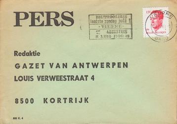 1986 - BELGIË - Cover Koning Boudewijn [Y&T 2202] + VEURNE beschikbaar voor biedingen