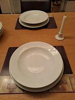 6 grote witte platte en diepe borden, Uni, Assiettes(s), Comme neuf, Enlèvement